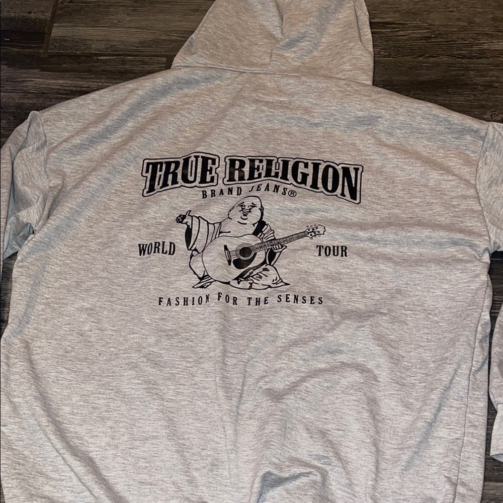 True Religion Gray and Black Sweatshirt